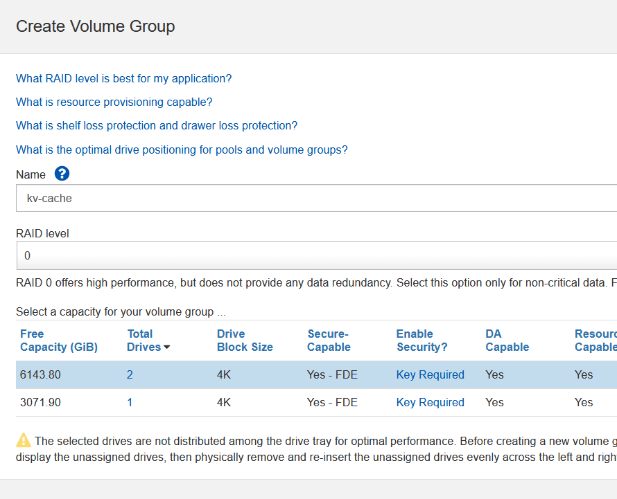 Create disk group