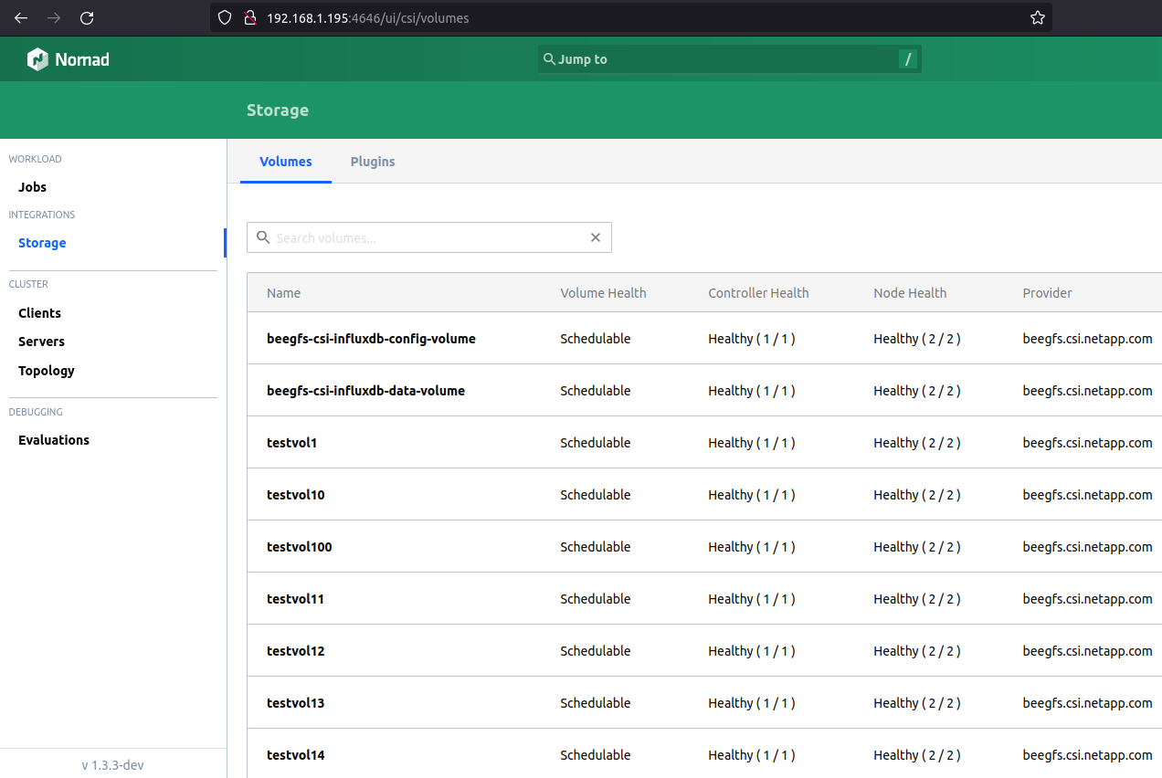 Nomad volumes aren't bound by default