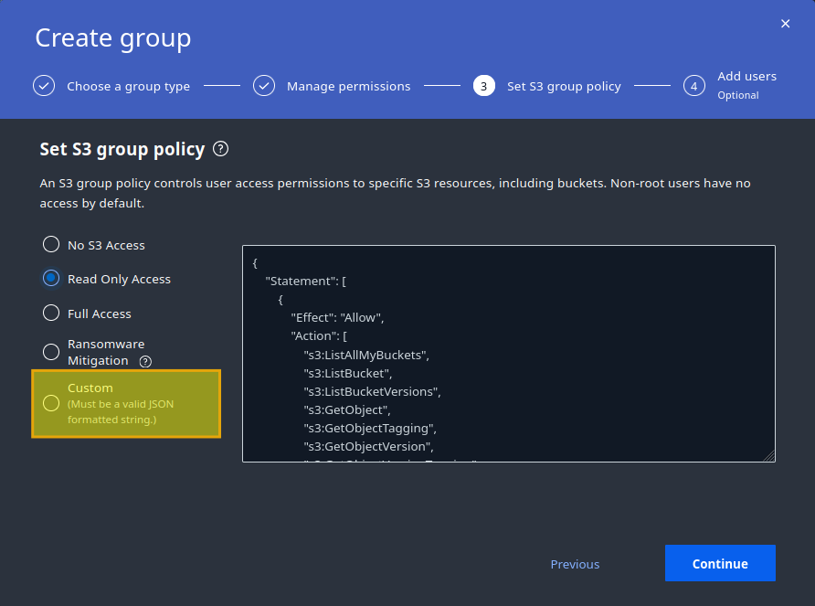 Create access policy