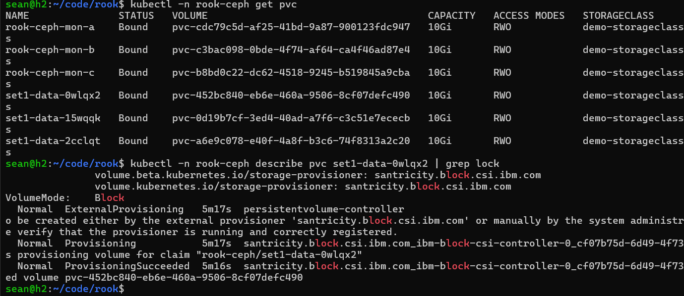 Ceph Block Mode PVCs