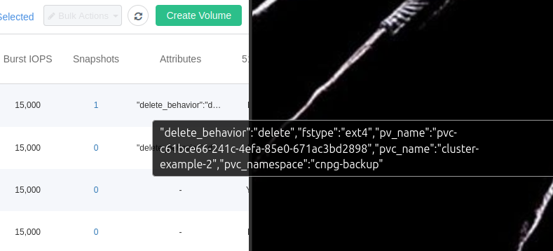 SolidFire CSI Volume Metadata