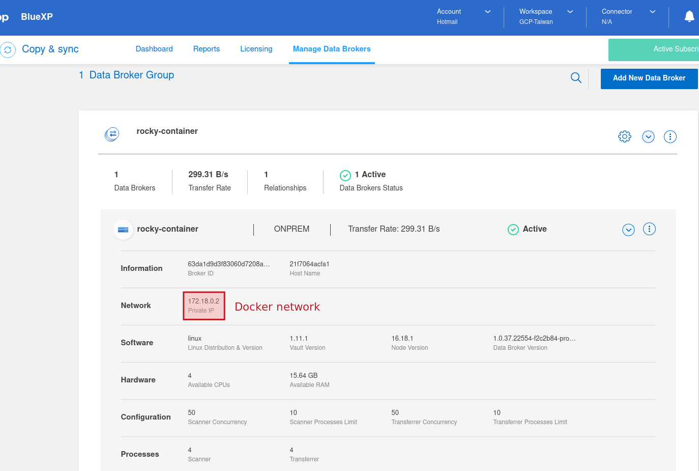 Cloud Sync on Docker network