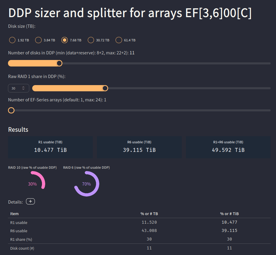 NVMe DDP Sizing Splitter