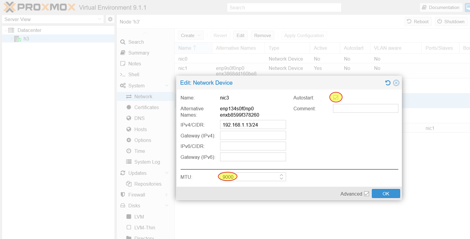 NVMe/RoCE configuration in Proxmox VE 9