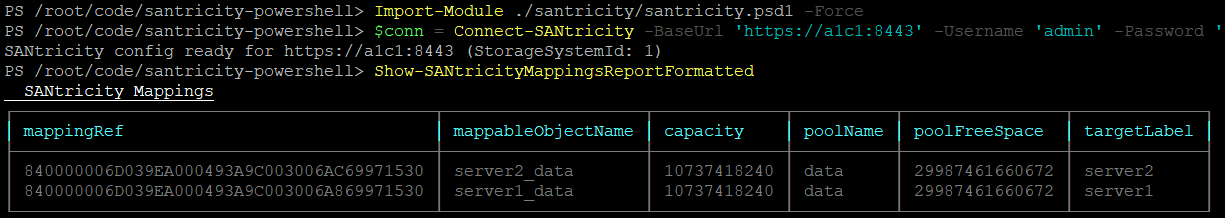 Get-SANtricityMappingsReport
