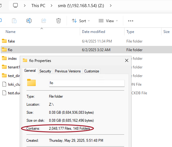 SMB share with 2 million files