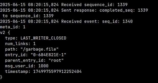 gRPC receive and send with BeeGFS Watch and gRPC server in Python