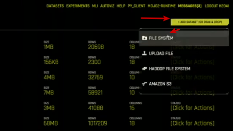 Click on add dataset button