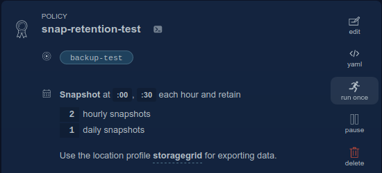 Create Kasten K10 data protection policy
