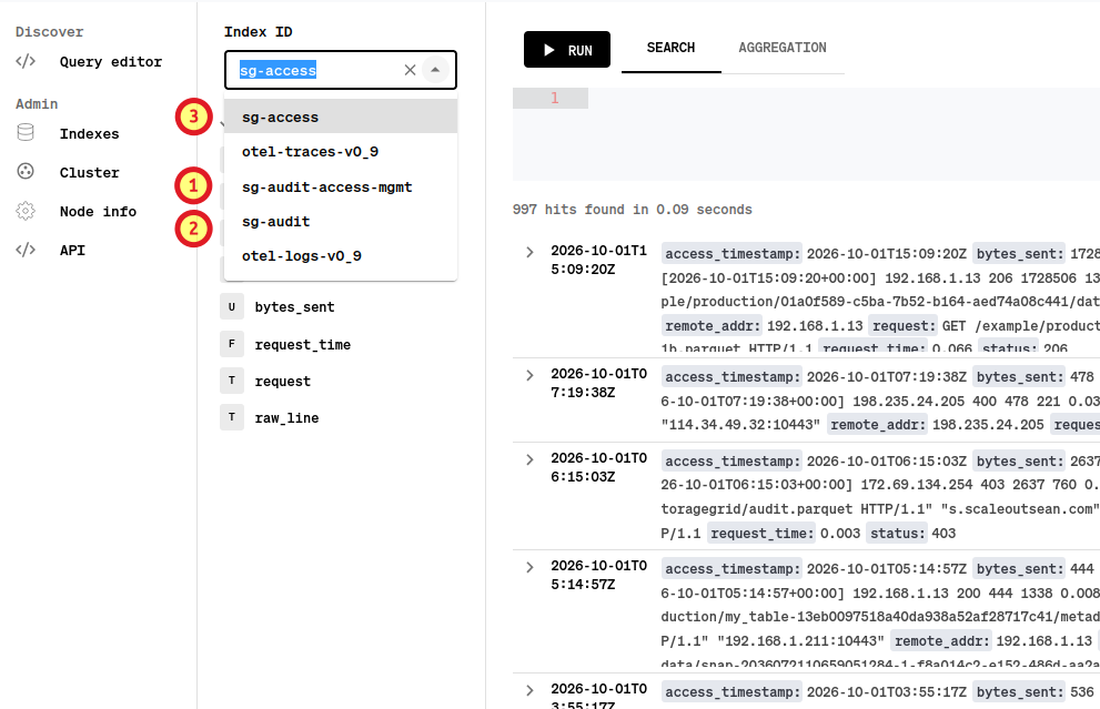 StorageGRID log types