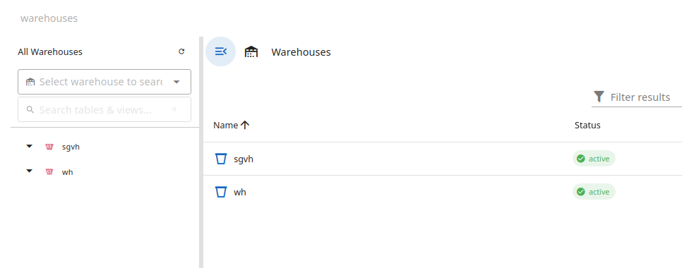 Lakekeeper Warehouses