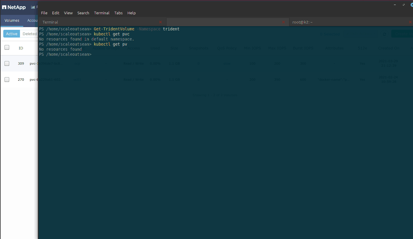 Volume IDs piped to Import-TridentVolume