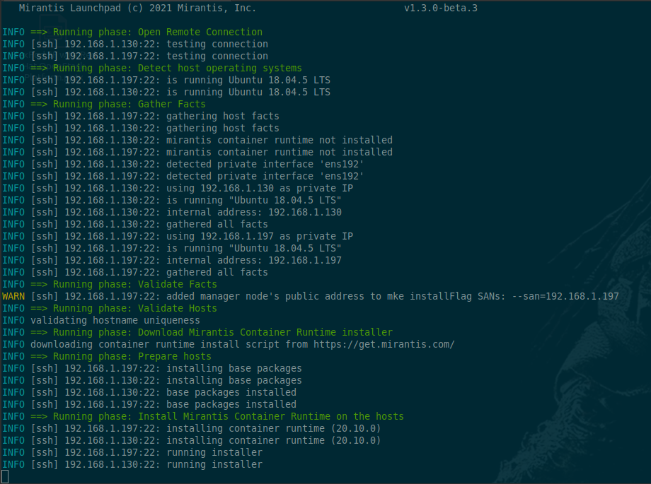 Installing MKE with launchpad
