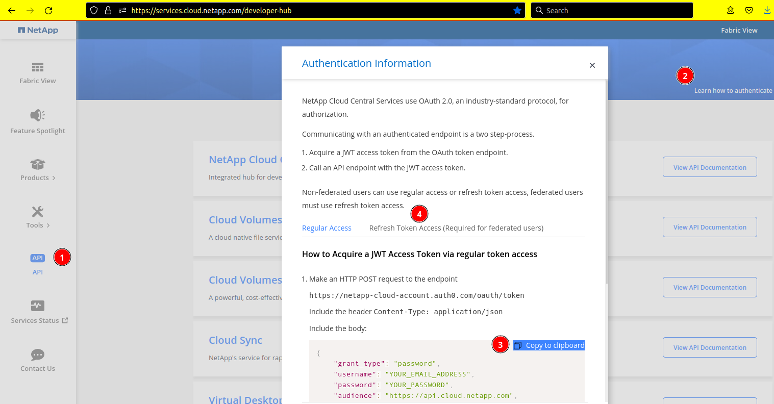 Get your NetApp Cloud client_id
