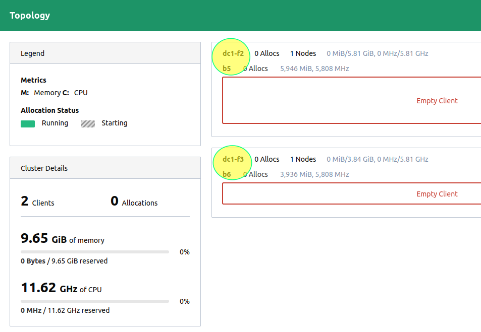 Nomad cluster with two BeeGFS clients