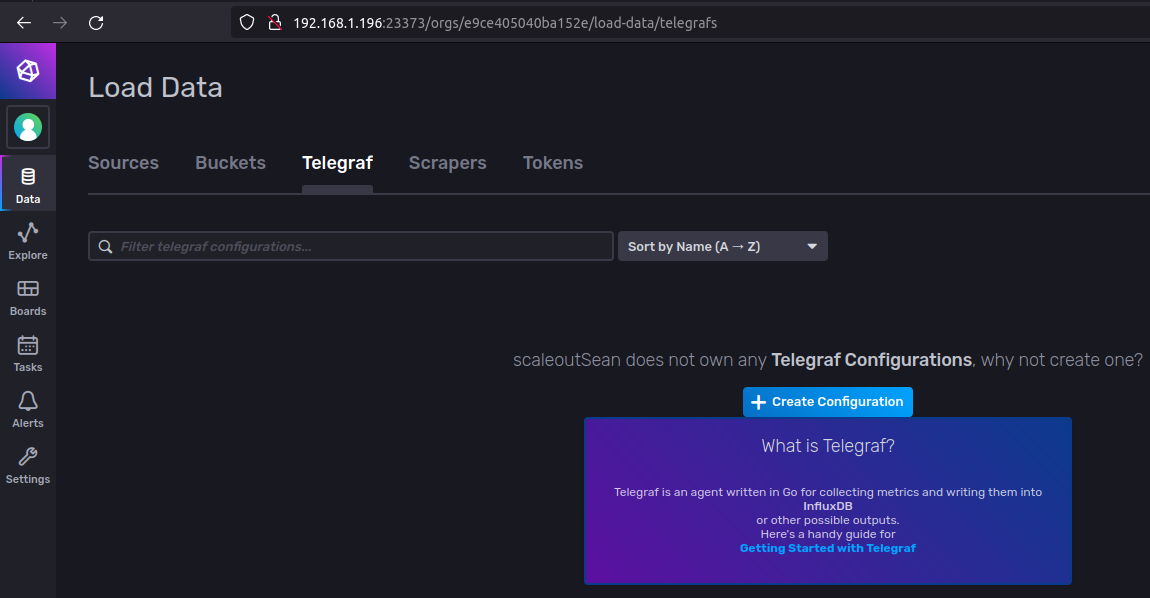 Configure Telegraf client