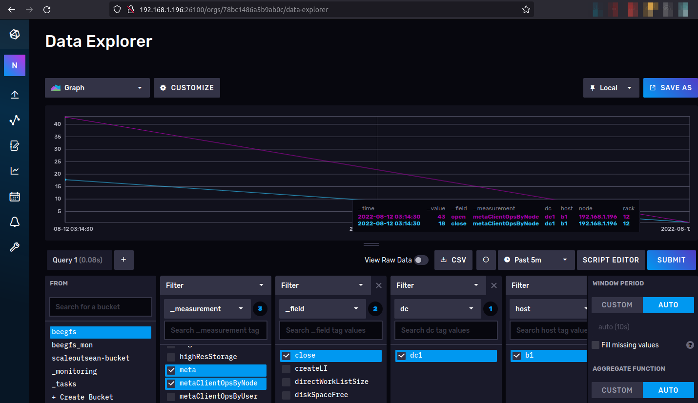 Monitoring BeeGFS with InfluxDB on BeeGFS