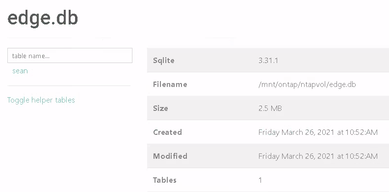 Web app with SQLite DB on Photon container