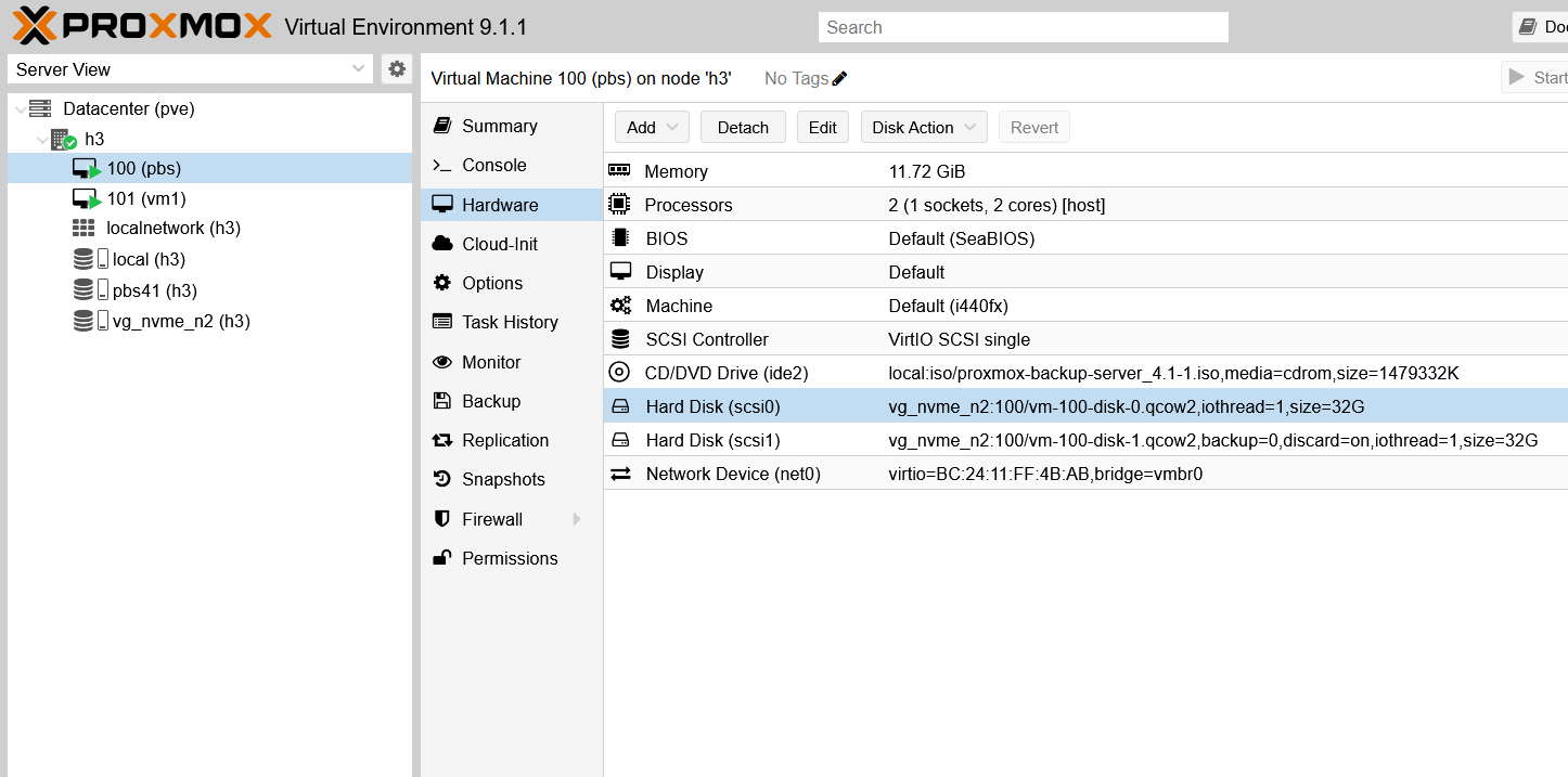 PVE with PBS and an Ubuntu 26.04 LTS VM