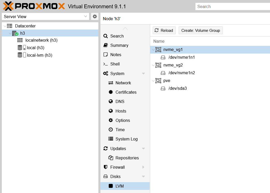 Create VG on shared SAN volume