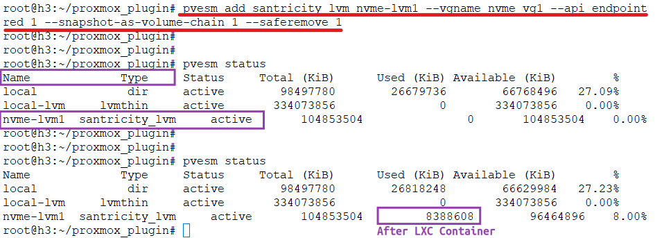 pvesm add shared block LVM