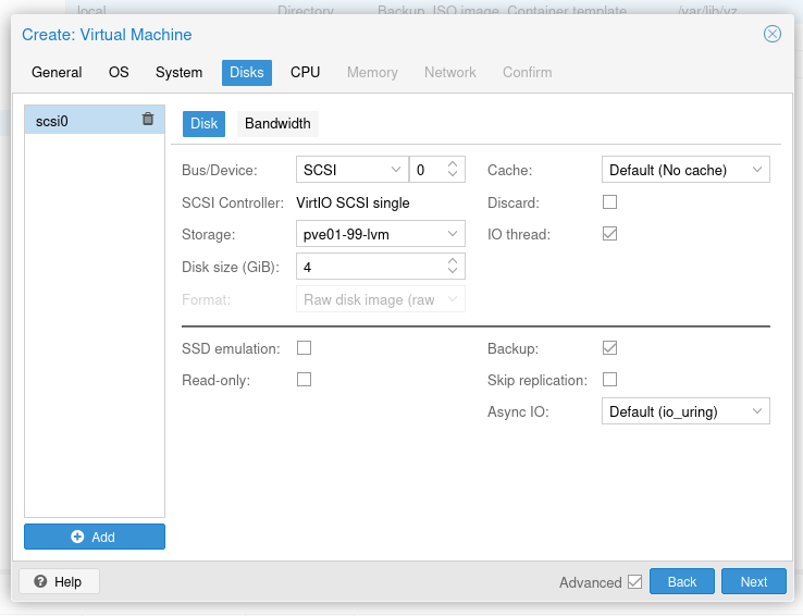 VM boot disk on SolidFire-backed VM in PVE