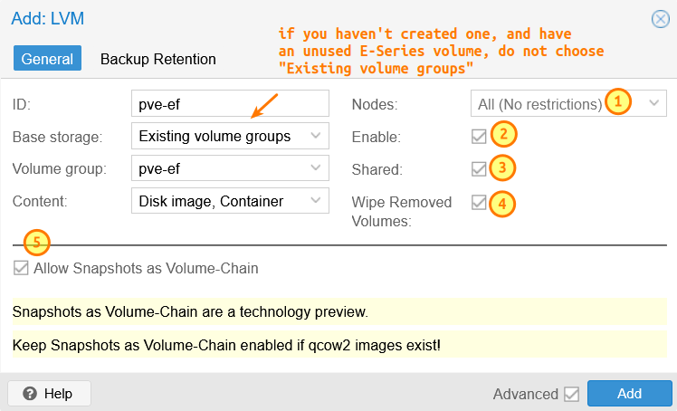 Create LVM on host