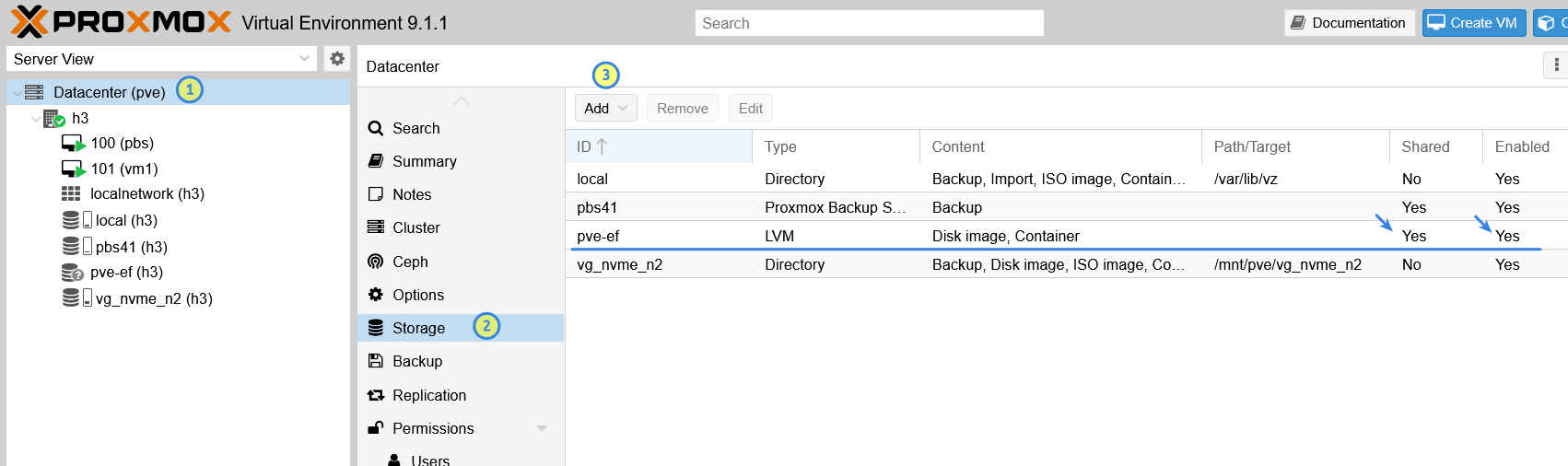 Create Datacenter-level shared LVM resource