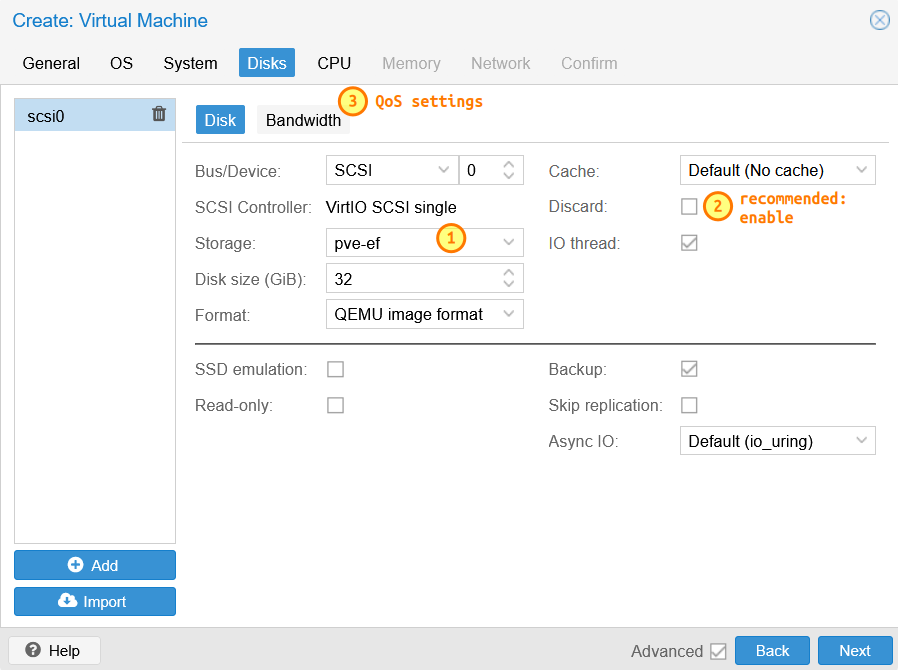Create LVM on host