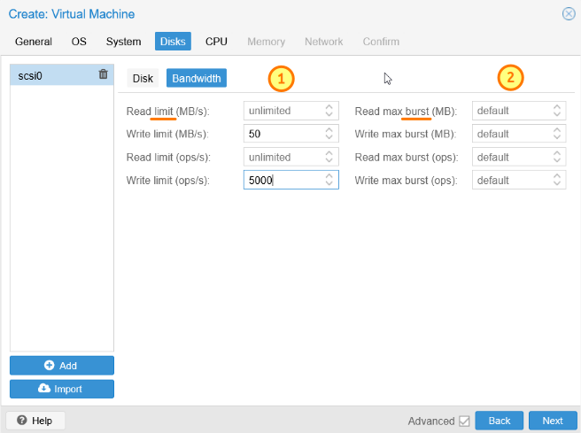 Set QoS on VM