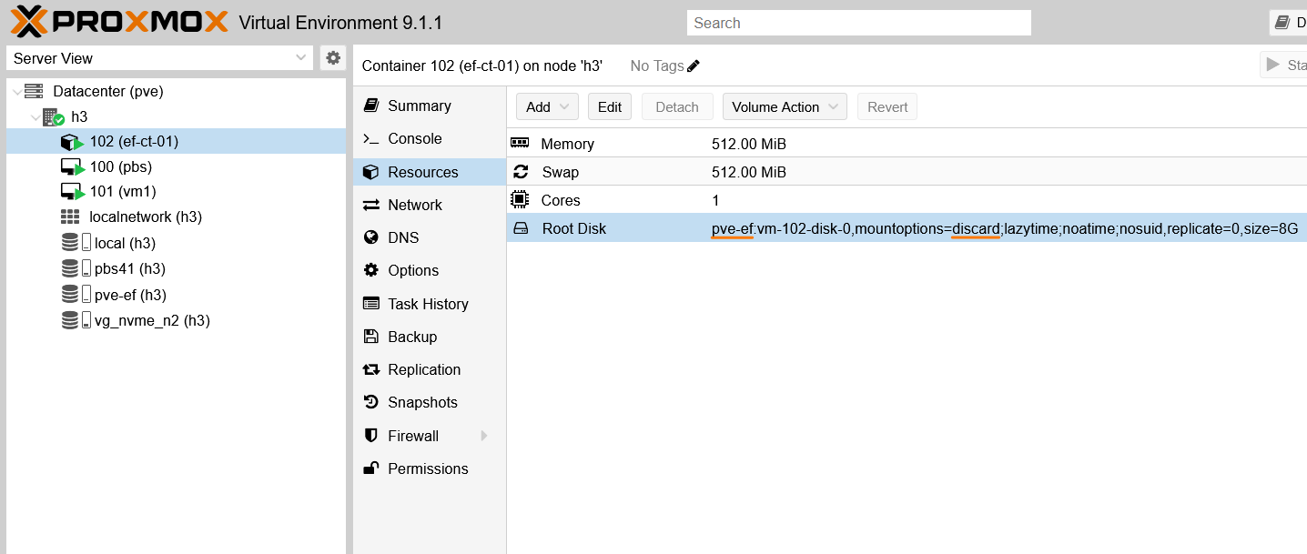 Create LXC container on LVM