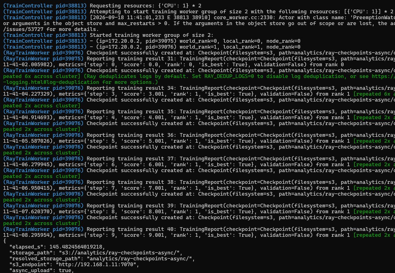 Async checkpoints