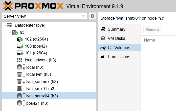 SANmox Datastore in PVE