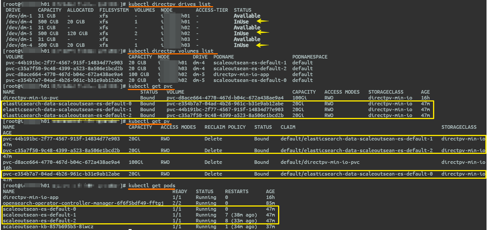 Elasticsearch with DirectPV on E-Series