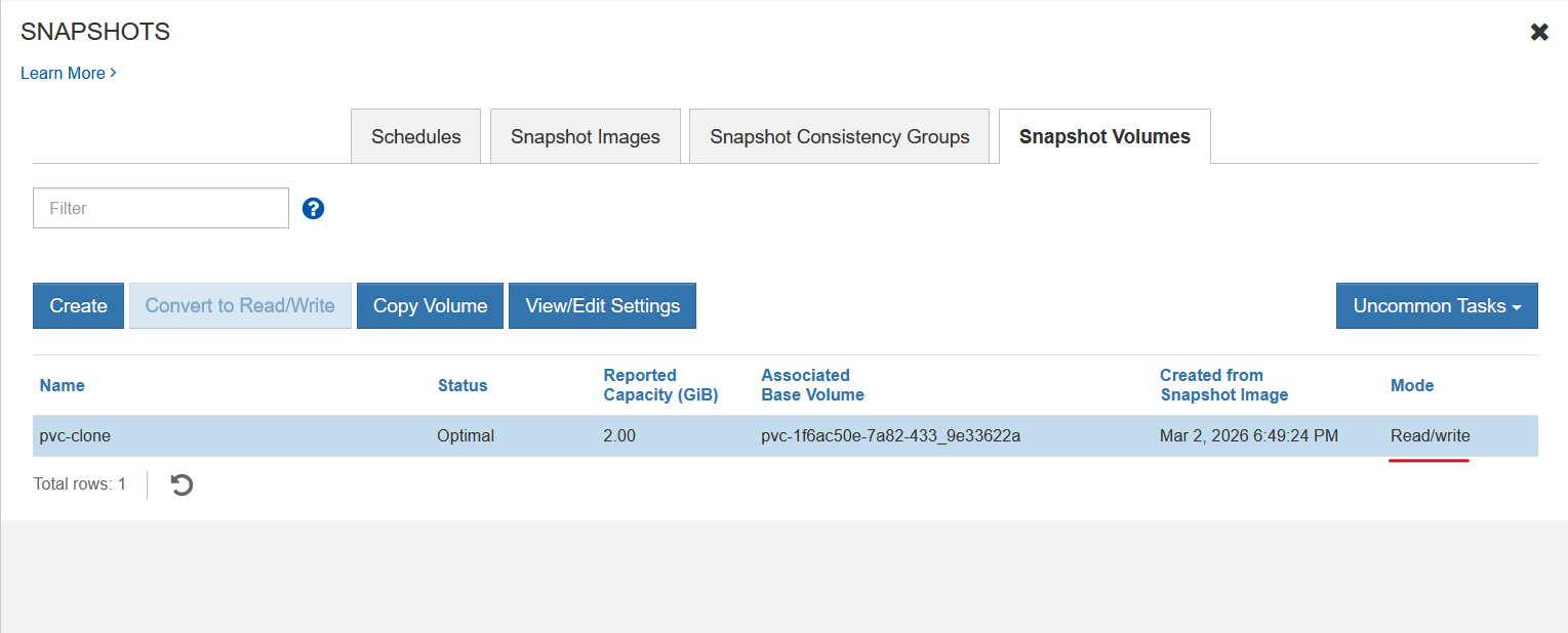 SANtricity Go CLI writeable linked clone