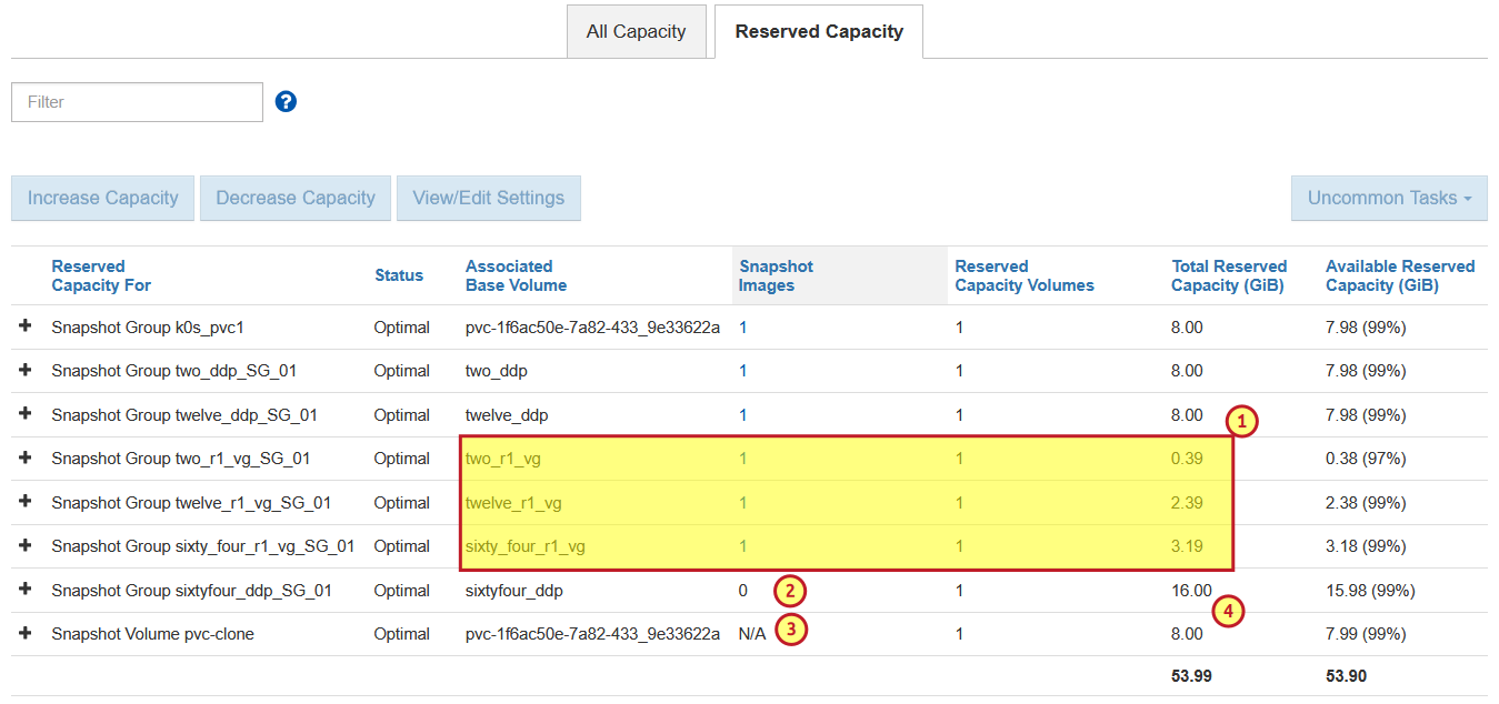 SANtricity Go CLI snapshot group observations