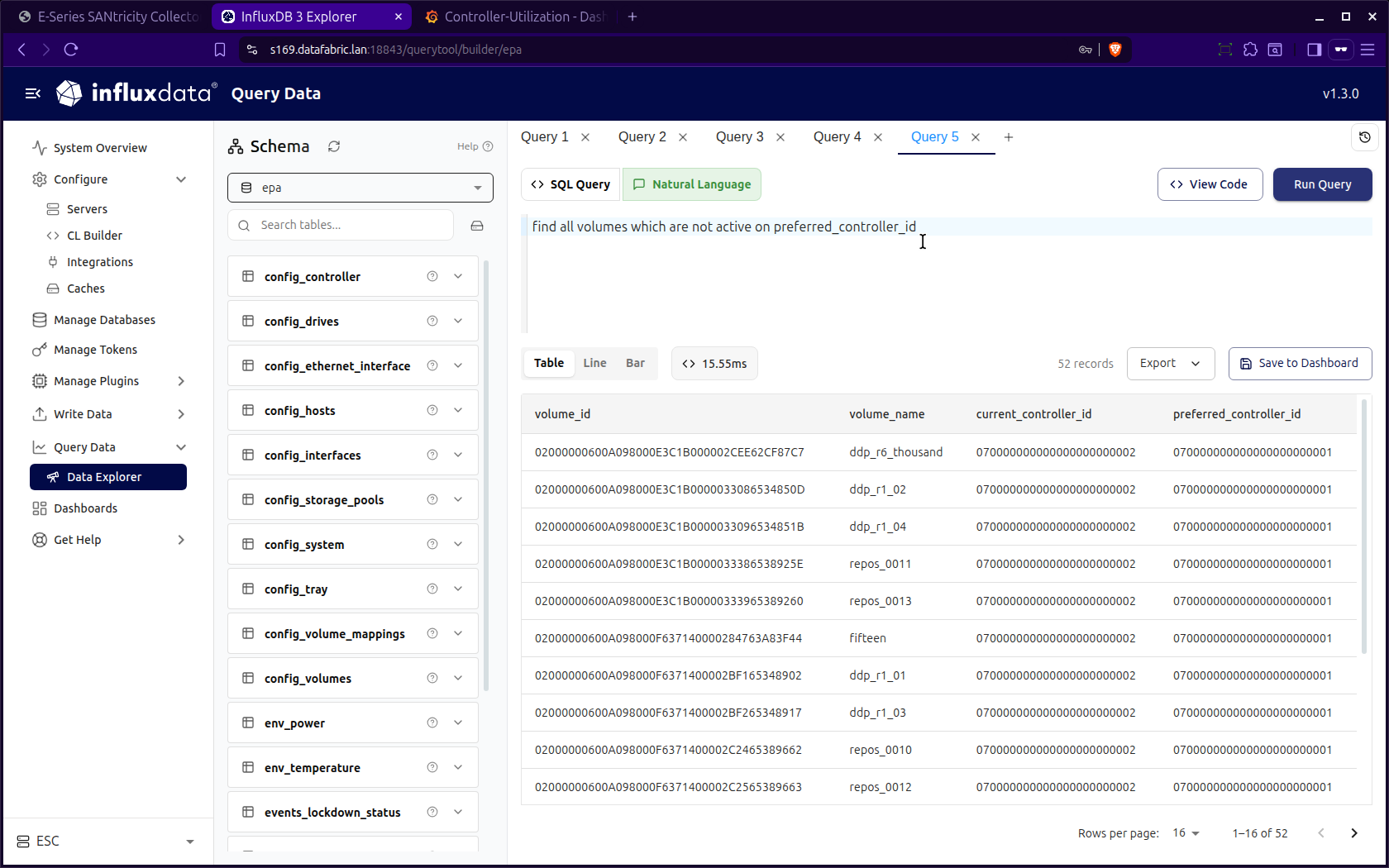 ESC Natural Language SQL queries