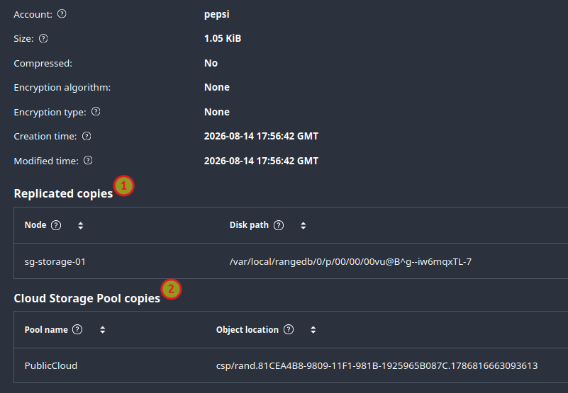 Object lookup for CSP-tiered object in SG UI