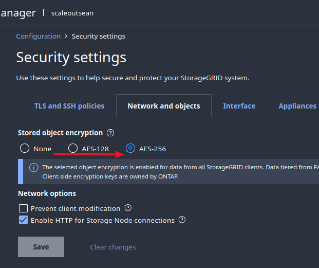 Enable object encryption