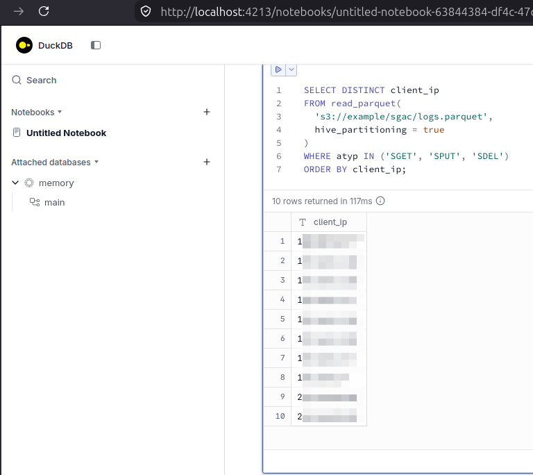SGAC in DuckDB UI