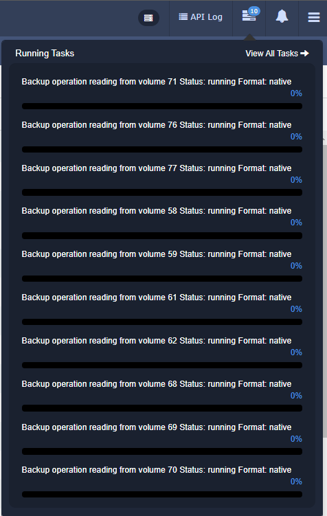Parallel backup-to-S3 jobs in a five-node SolidFire cluster
