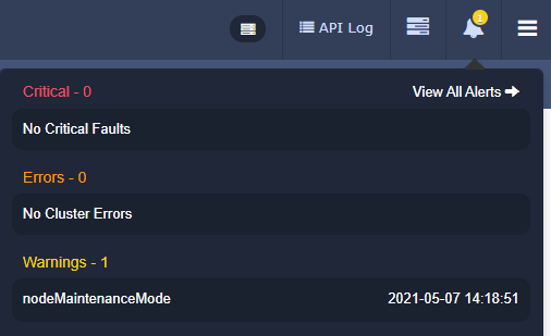 SolidFire Web UI when a node is in Maintanance Mode