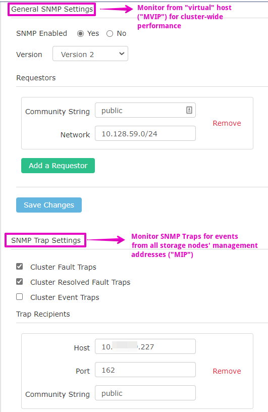Gather SNMP info via MVIP, receive SNMP Traps from MIPs