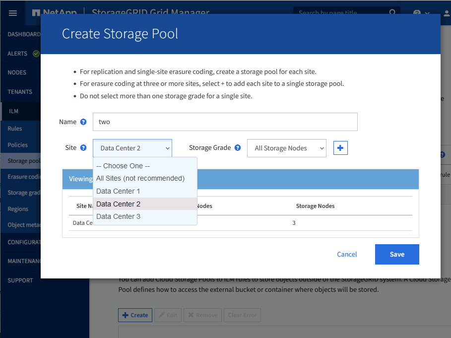 Define a pool by using DC tags