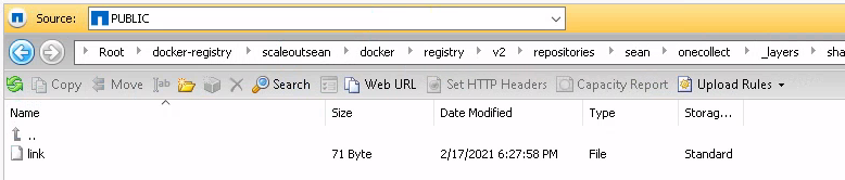 StorageGRID Docker's docker-registry bucket