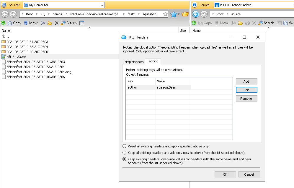 Create test object and tag it