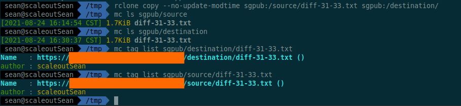 Object and its tag have been copied to destination bucket