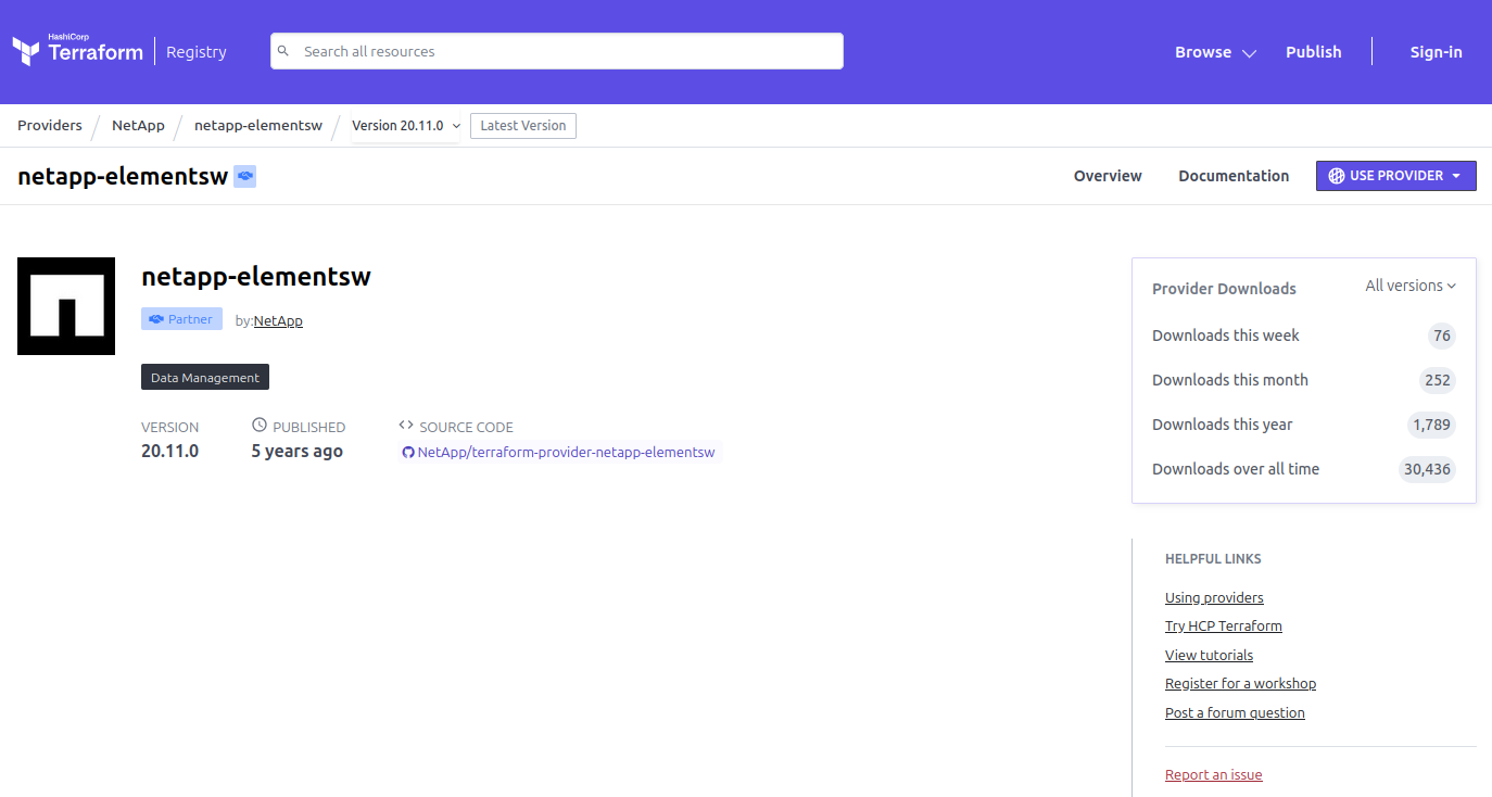 Terraform Provider for NetApp ElementSW