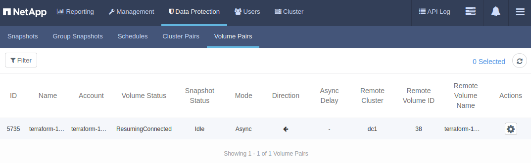 Terraform Provider SolidFire setting up volumeReplication