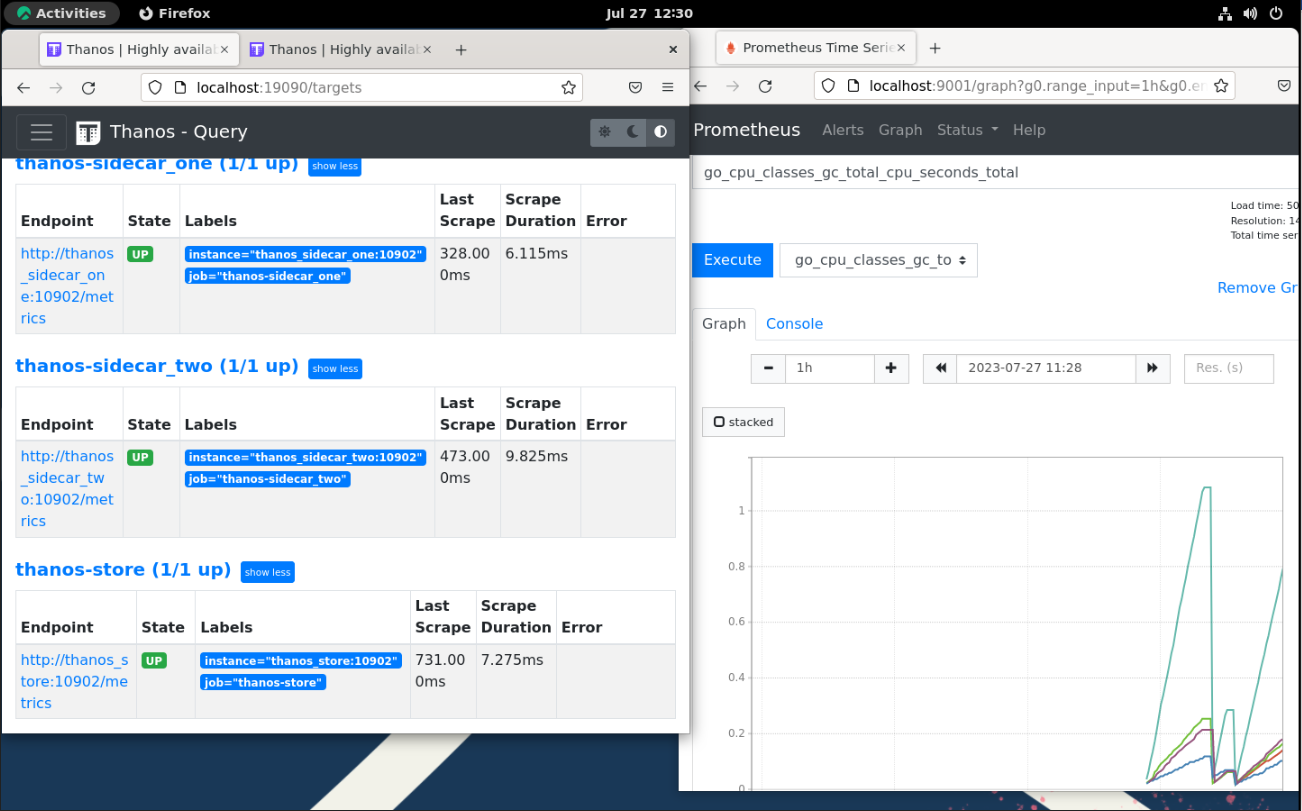 Prometheus and Thanos container services